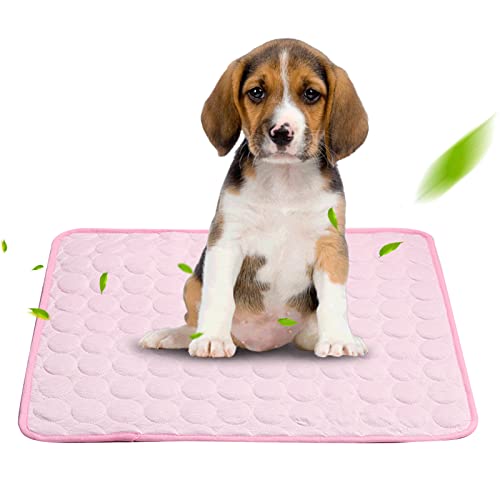 Kühlmatte für Hunde und Katzen, Selbstkühlende Hundekühlmatte, Waschbare Kühlmatte für Sofa, Kiste, Käfig, Nest, Auto, Rutschfestes Kühlbett, Kühlmatte Hund XXL (Rosa) von Recitem