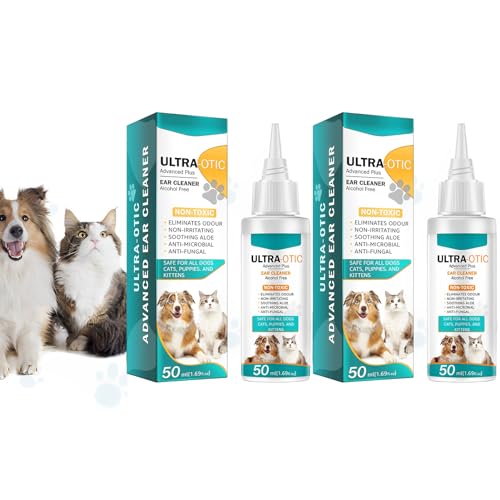 Ohrenreiniger Hund, Katze - Ohrreiniger für Hunde, Schonende Ohr Reinigung, Ohrenschmalz Entferner & natürlicher Ohrreiniger, Beruhigung bei Juckreiz, Entzündung, Infektion & Ausfluss (2 Pcs) von Recitem