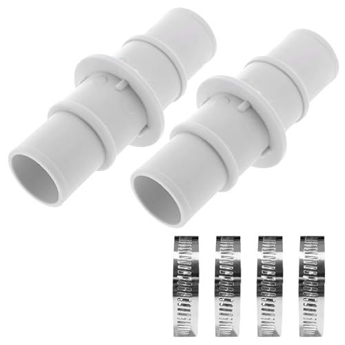 Recitem 1/2/3 Set Schlauchverbinder für Poolschlauch 32mm Ø Set mit Schlauchschellen 1 1/4 Zoll, Poolschlauch Adapter Anschlusskupplung 1 1/4 (2 Set) von Recitem