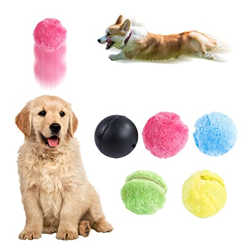 Recitem 2024 Neu Ball für Hunde, Active Rolling Ball Hund, Hundebälle, Hundespielzeug Kleine Hunde Beweglicher Hundeball, Selbstrollender Ball Hund, Spielzeug Plüsch Balle Für Katze& Hunde von Recitem