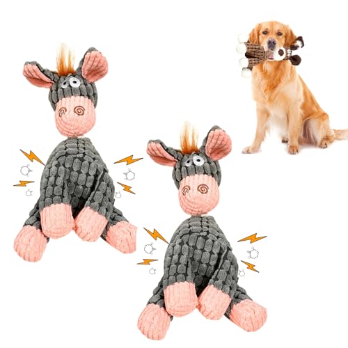 Recitem Hundespielzeug, Unzerstörbar Spielzeug Hund, Hundespielzeug Unzerstörbar für Zahnreinigung, Puppy Seil Spielzeug Plüschtier, Interaktives Hundespielzeug für Kleine Mittelgroßen Hund (2 Rot) von Recitem