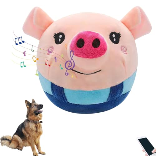 Recitem Interaktives Hunde Ball Spielzeug,USB Wiederaufladbar,Hundeball Hundespielzeug Futter Ball,Automatisch Rollender Ball für Welpen,Mittlere Hunde von Recitem