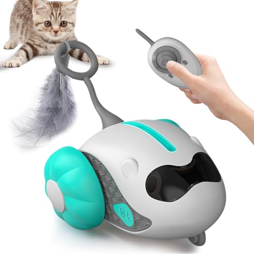 Recitem Katzenspielzeug Selbstbeschäftigung, Smartyflip Katzenspielzeug, Katzenspielzeug Elektrisch, Interaktives Katzenspielzeug, Interaktives Spielzeug für Katzen,Cat Toy, USB Aufladbar (Blau) von Recitem