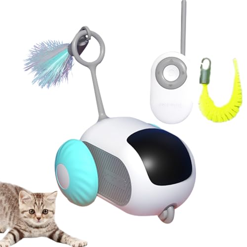 Recitem Katzenspielzeug Selbstbeschäftigung,Interaktives Katzenspielzeug Selbstbeschäftigung, Spielzeug für Katzen Elektrisch Automatisch,ntelligenzspielzeug für Katzen USB Aufladbar (Blau) von Recitem
