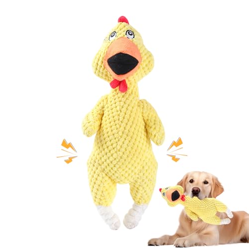 Recitem Quack-Quack Duck Hundespielzeug,Anti Stress Ente,Süße Spielzeugente Plüsch Antistressente für Hunde,Quietschendes Plüsch-Spielzeug für Kleine Mittlere Große Hunde (Gelb) von Recitem