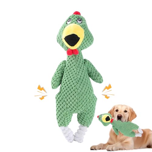 Recitem Quack-Quack Duck Hundespielzeug,Anti Stress Ente,Süße Spielzeugente Plüsch Antistressente für Hunde,Quietschendes Plüsch-Spielzeug für Kleine Mittlere Große Hunde (Grün) von Recitem