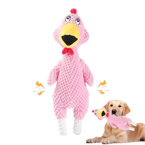 Recitem Quack-Quack Duck Hundespielzeug,Anti Stress Ente,Süße Spielzeugente Plüsch Antistressente für Hunde,Quietschendes Plüsch-Spielzeug für Kleine Mittlere Große Hunde (Rosa) von Recitem