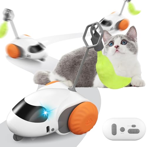 Smartyflip Katzenspielzeug, 2-Geschwindigkeiten leise Design Katzenspielzeug Selbstbeschäftigung, Interaktives Katzenspielzeug, Spielzeug Katze, Katzenspielzeug Elektrisch USB Aufladbar (Blau + FB) von Recitem