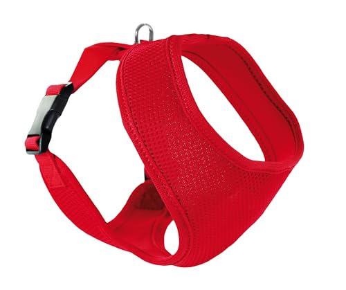 Best Friend - Fastdog Hundegeschirr aus Nylon - Weiches, Flexibles und atmungsaktives Material - Ideal für Spaziergänge und Outdoor-Aktivitäten | Rot, Hals 28-33, Brust 41-48 cm von Record