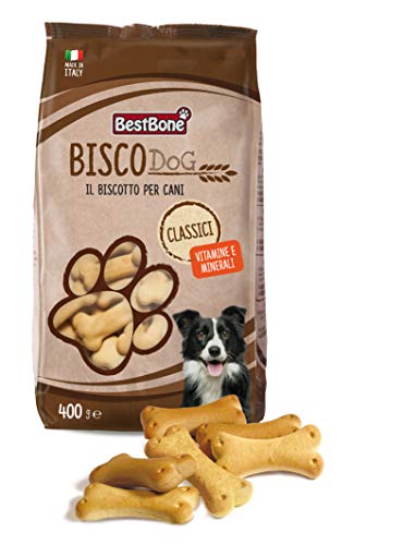 Bestbone Biscodog Klassische Vanillekekse schmackhaft und knusprig für Hunde Vitamin A und E D3 Packung mit 400 g - 400 g von Record