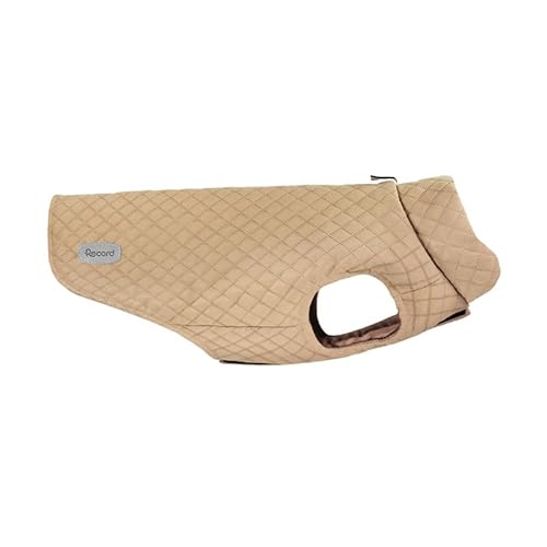 Record - Brandy Hunde-Regenmantel. Hundemantel mit Klettverschluss und verstellbaren Gummibändern für Pfoten. Warmer und bequemer Wintermantel für Hunde | Beige, M, Rückenlänge 40 cm von Record