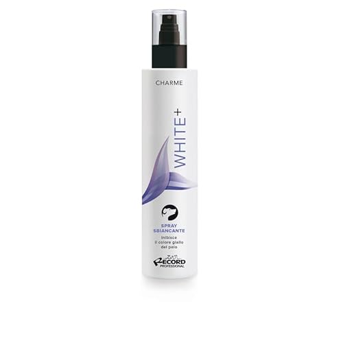 Record Charme Conditioner White+ Anti-Gelb-Aufhellungsspray für Hunde mit weißem Fell. Professionelles Spray mit Baumwolle und Kokosnussöl.| Hergestellt in Italien, 250 ml von Record