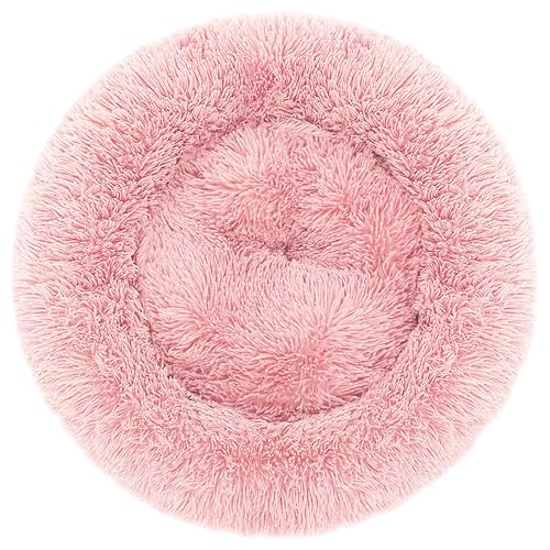 Record Hundebett Batuffolo. Kissen für Hunde und Katzen. Weiches Plüschmaterial. rutschfeste, wasserdichte und waschbare Basis | Farbe Rosa, Größe 70x25 h von Record