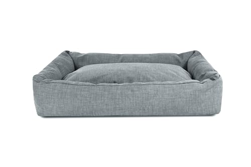 Record Hundebett Mono-Design-Zwinger für Hunde und Katzen aus Baumwolle, Weiches und Einladendes, Schnell Trocknendes, Gepolstertes Haustierbett | Grau, S - 60x45x17h von Record