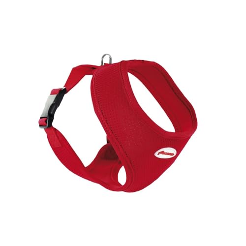 Record Hundegeschirr Fast Dog aus weichem Nylon, atmungsaktiv, flexibel | Farbe Rot, Größe 2XS, Umfang 18-23 cm von Record