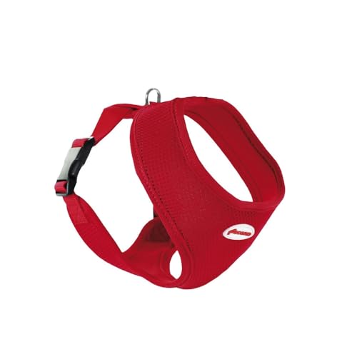 Record Hundegeschirr Fast Dog Aus Weichem Nylon, Flexibel Und Atmungsaktiv | Farbe Rot, Größe L, Umfang 38-43 cm von Record