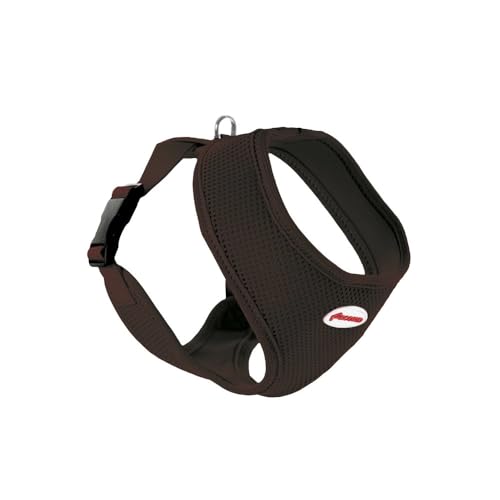 Record Hundegeschirr Fast Dog aus weichem, flexiblem und atmungsaktivem Nylon mit Metallbefestigung | Farbe Schwarz, Größe L, Umfang 38-43 cm von Record