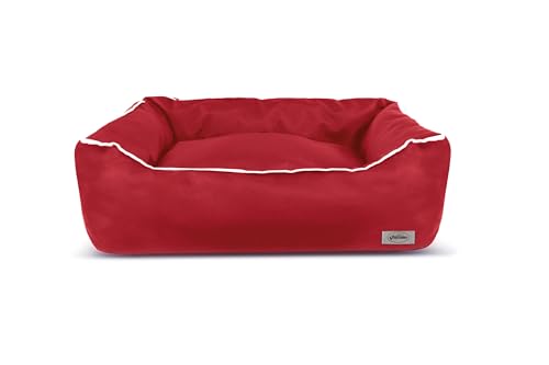 Record - Hundehütte Idro aus Cortex Harz, wasserdicht, Kratzfest und im minimalistischen Stil | XS - 50 x 35 x 17 cm, Rot - Weiß von Record