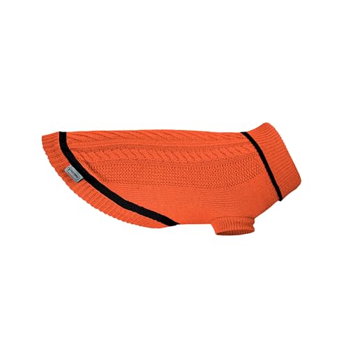 Record - Hundepullover Maia. Warmer Pullover mit Rollkragen, Loch für Leine und Schlaufen an der Rückseite | Orange, 3XS - Rückenlänge 20 cm von Record