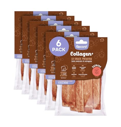 Record - Premium Crackers Snack für Hunde Collagen+ Lachsgeschmack mit hohem Proteinwert | kollagenreiche Hunde Kauen ohne Farbstoffe 6 Beutel Record - Premium Crackers Snack für Hunde Collagen+ Lachsgeschmack mit hohem Proteinwert | kollagenreiche Hunde Kauen ohne Farbstoffe 6 Beutel von Record