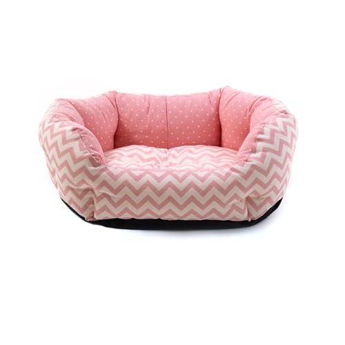 Record - Prime Nanne Welpenhöhle Gepolstertes Katzenbett für Hunde und Katzen Welpen Weich und Gemütlich Kissen für Hunde und Katzen |S - 60x50x20cm, Rosa von Record