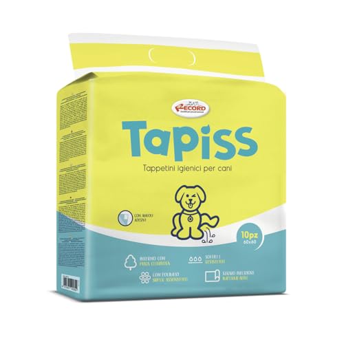 Record Hygienematten Tapiss Einweg-Hundetraverse für Hunde, Extra Absorbierend | 60x60cm, Packung mit 10 Stück von Record