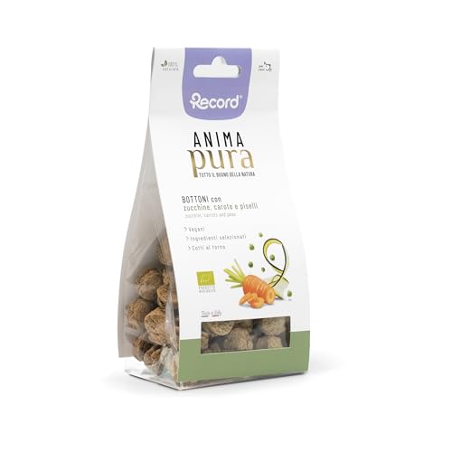 Record - Veganer Seelensnack für Hunde. Natürliche gebackene Kekse mit Zucchini, Karotten und Erbsen. Bio Hundesnack, Made in Italy | 100 g von Record