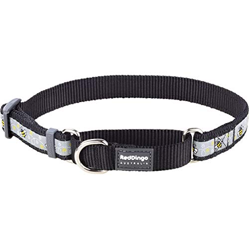 Red Dingo Bumblebee Martingale Hundehalsband, 25 mm x 41–62 cm, Größe L, Schwarz von Red Dingo