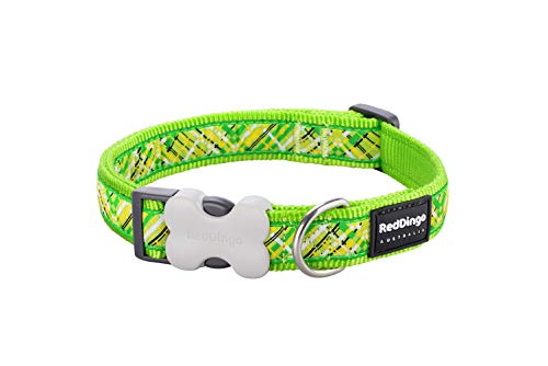 Red Dingo DC-FN-LG-15 Flanno Dog Collar, Small-Medium, Lime Green von Red Dingo