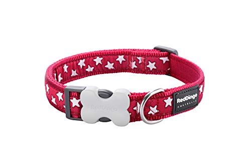 Red Dingo Hundehalsband, Gemustert, Größe S, 1,5 cm x 24-36 cm, Rot/Weiß von Red Dingo