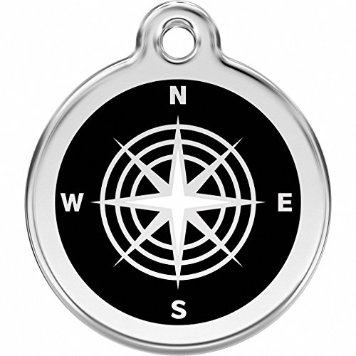 RedDingo Tiermarke mit Emaille, Kompass, Schwarz, klein von Red Dingo