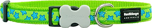 Red Dingo Nylon Hundehalsband, Sterne, Lime grün, M (DC-ST-LG-20) von Red Dingo