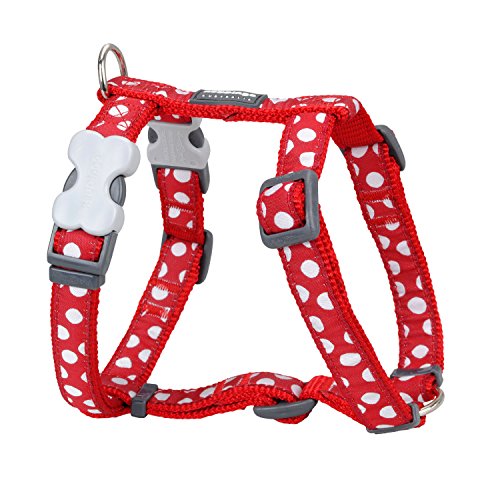 Red Dingo Nylon Hundegeschirr, weiße Punkt an rot, L (DH-S5-RE-LG) von Red Dingo