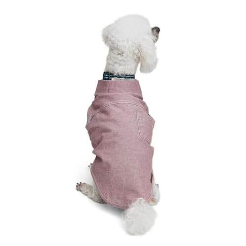 Reddy Burgunderrotes gewebtes Chambray-Oberteil für Hunde, Größe M von Reddy