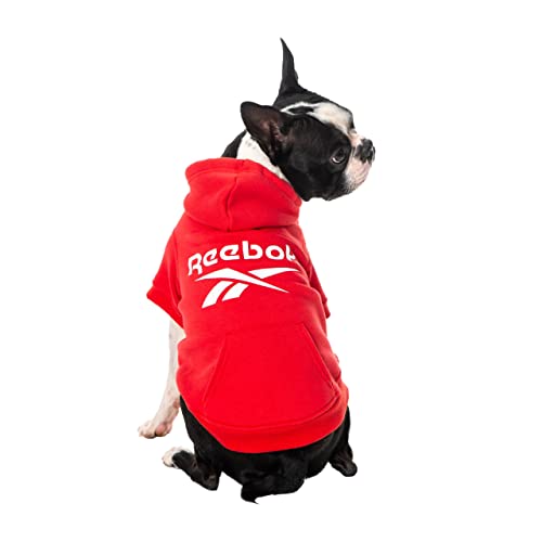 Reebok Hunde-Kapuzenpullover,Fleece-Hundepullover mit Loch für die Leine, kaltes Winter, Hunde-Sweatshirt für kleine, mittelgroße und große Hunde, warm, perfektes Hunde-Weihnachtsoutfit von Reebok