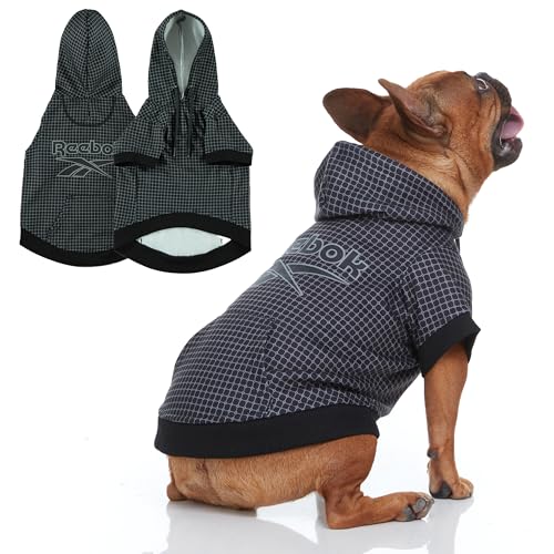 Reebok Hundepullover, Fleecepullover mit Loch für die Leine, kaltes Winter-Sweatshirt für kleine, mittelgroße und große Hunde, Premium-Herbstpullover für perfektes Hunde-Weihnachtsoutfit von Reebok