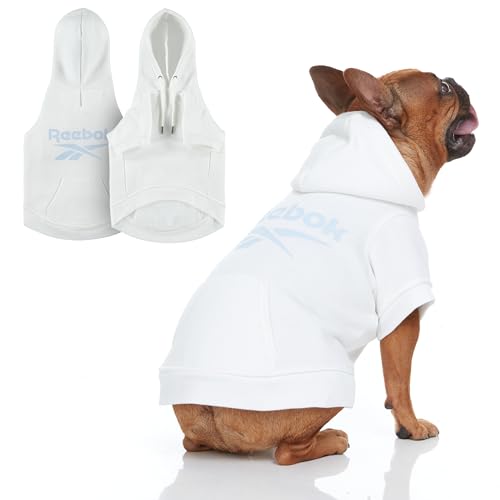 Reebok Hunde-Kapuzenpullover - Fleece-Hundepullover mit Leinenloch, kalter Winter-Hunde-Sweatshirt für kleine, mittelgroße und große Hunde, Premium Hundepullover mit Kapuze, gemütlich, warm, perfektes von Reebok