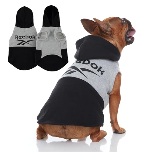 Reebok Hunde-Kapuzenpullover – Fleece-Hundepullover mit Loch für die Leine, kaltes Winter-Hunde-Sweatshirt für kleine, mittelgroße und große Hunde, Premium-Hundepullover, Pullover, Kapuzenpullover, von Reebok