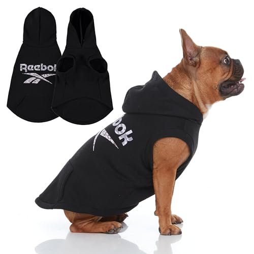 Reebok Hunde-Kapuzenpullover – Fleece-Hundepullover mit Loch für die Leine, kaltes Winter-Hunde-Sweatshirt für kleine, mittelgroße und große Hunde, Premium-Hundepullover, Pullover, Kapuzenpullover, von Reebok