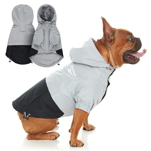 Reebok Hunde-Regenmantel – Hundemantel mit Kapuze, wasserdichte Hunde-Regenjacke für kleine bis große Hunde, verstellbarer Kordelzug, hautfreundlicher, leichter Hunde-Regenmantel von Reebok