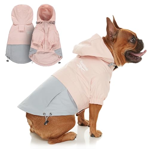 Reebok Hunde-Regenmantel – Hundemantel mit Kapuze, wasserdichte Hunde-Regenjacke für kleine bis große Hunde, verstellbarer Kordelzug, hautfreundlicher, leichter Hunde-Regenmantel von Reebok