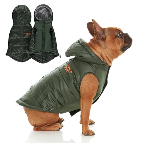 Reebok Hundejacke – wasserdichte Hundeweste mit Kapuze, Winterkleidung für kleine, mittelgroße und große Hunde, winddichte Premium-Hunde-Schneejacke, perfekt für kaltes Wetter von Reebok