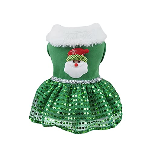 Reepetty Hund Weißes Kleid Pet Christmas Print Dress Outfit Thermal Holiday Puppy Costume Dress Pet Clothes Katzen Kleidung Kaufen von Reepetty