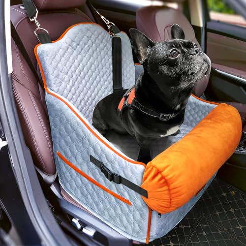 RefineNow Hunde-Autositz für kleine Hunde, Premium-Hundeerhöhung für mittelgroße Hunde unter 13,6 kg, Haustier-Autositz-Reisebett mit Hundekissen und wasserdichtem Polster, abnehmbar und waschbar, von RefineNow