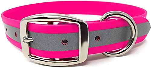 Regal Dog Products Reflektierendes Hundehalsband für Kleine, Mittelgroße, Große Hunde (Rosa) - Halsband Reflektierend für Hund mit Auffälliger Farbe - Hunde Halsband für Welpen bis Grosse Hunde von Regal Dog Products