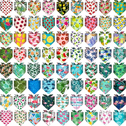 72 Packungen Hundehalstücher Bulk Buffalo Plaid Hund Bandana Sommerschal Dreieck Obst Hund Sabber Lätzchen Obst Waschbar Bandana Verstellbares Halstuch Hund Katze Bandana für Strand Kleine Mittlere von Reginary