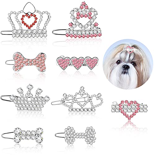 9 Stück HundeTiaraKronenHaarspangen für Hunde, Welpen, Ohren, KronenClips, transparente Hundekrone, Clip, Haustierpflege, Haarzubehör für Haustiere, Mädchen, 9 Stile (lebendiger Stil) von Reginary