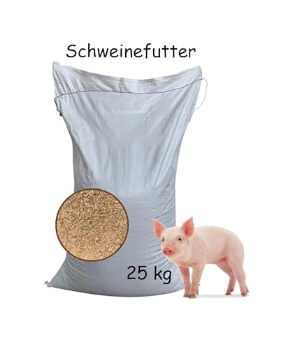 25 kg Minischweinfutter geschrotet - Optimal für Minischweine, Hausschweine & Hangebauchschweine - aus eigener Herstellung - 100% gentechnikfrei von Regionalgut Butz