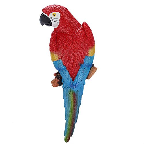 Lebensechte Vogel Ornament Figur Papagei Modell - Harz Lebensechte Vogel Ornament Figur Papagei Modell Spielzeug Garten Skulptur Wanddekoration(rot rechts) von Regun