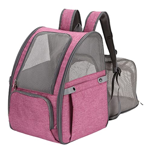 Reheyre Haustier-Tragetasche Rucksack, Hundetragetasche Reißverschluss-Design, Welpen-Rucksack, Tragetasche für Katzen, Haustier-Tragetasche für Reisen, Wandern, Spazierengehen und Outdoor-Gebrauch, Rosa von Reheyre